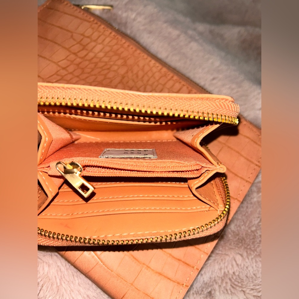 A New Day Corral Animal Print Wristlet and Matching Wallet combo